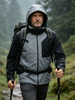 Leichte, wasserdichte Herrenjacke mit abnehmbarer Kapuze und versiegelten Nähten für Outdoor-Camping