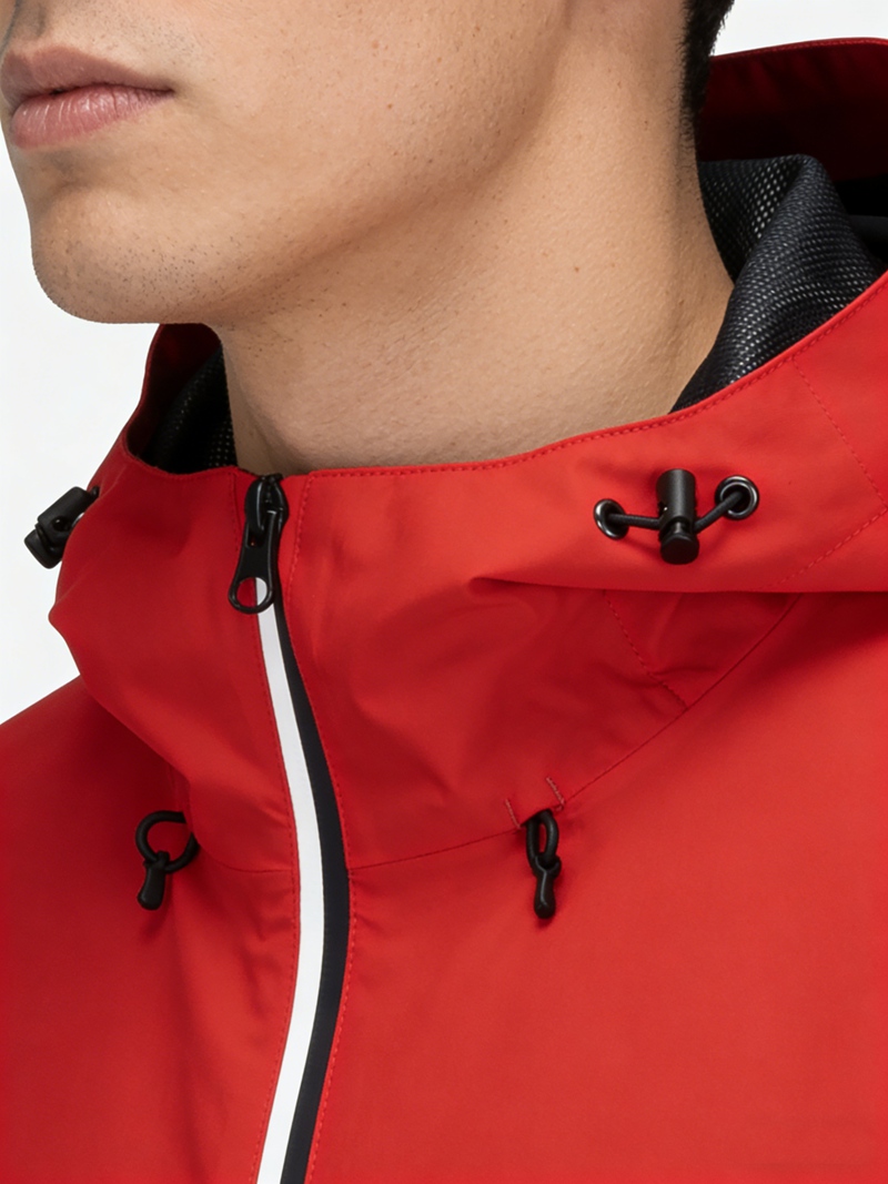 Leichte wasserdichte Herrenjacke mit verbundener Kapuze und verschweißter Outdoor-Wanderbekleidung
