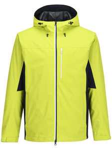 Leichte wasserdichte Herrenjacke mit verbundener Kapuze, versiegelten Bicolor-Reißverschlüssen und Windjacke 