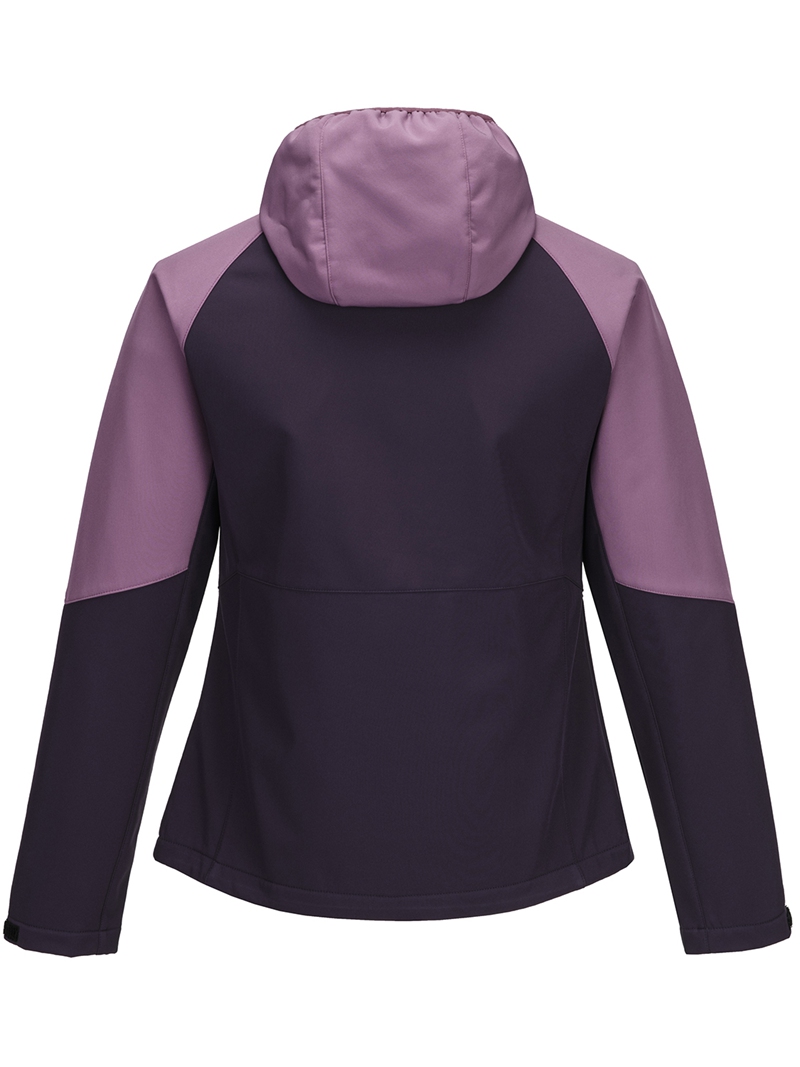 Damen-Softshelljacke mit angeschlossener Kapuze, wasserdicht, wasserabweisend, winddicht, atmungsaktiv, Outdoor-Wanderjacke
