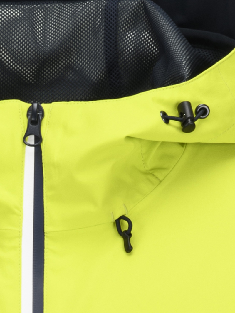 Leichte wasserdichte Herrenjacke mit verbundener Kapuze, versiegelten Bicolor-Reißverschlüssen und Windjacke 
