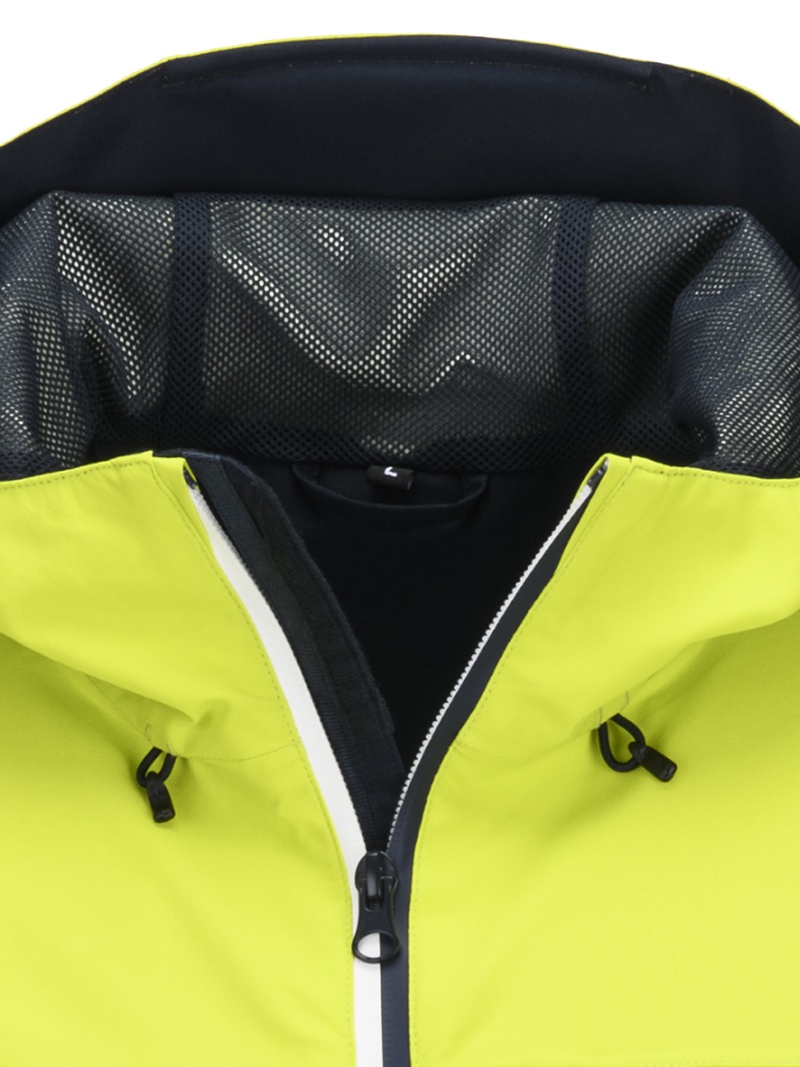 Leichte wasserdichte Herrenjacke mit verbundener Kapuze, versiegelten Bicolor-Reißverschlüssen und Windjacke 