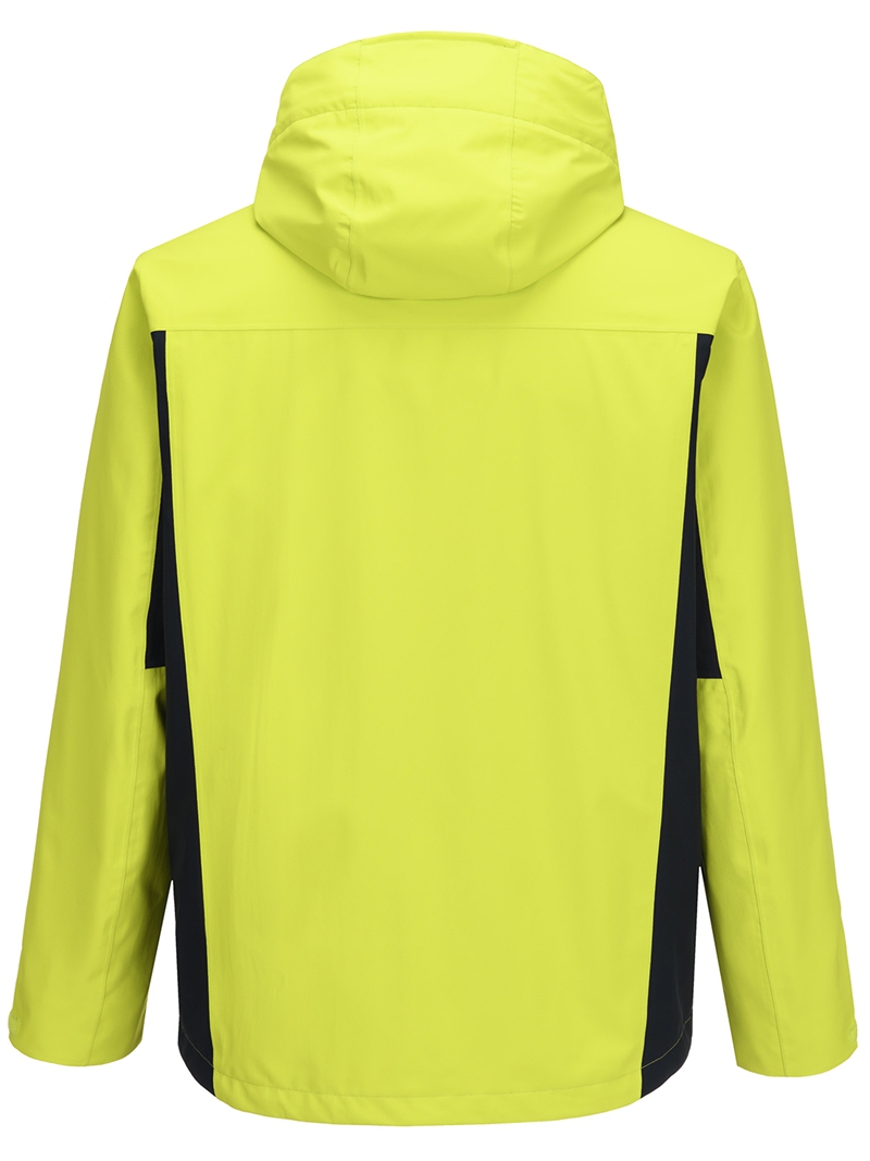 Leichte wasserdichte Herrenjacke mit verbundener Kapuze, versiegelten Bicolor-Reißverschlüssen und Windjacke 