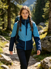 Damen-Softshelljacke mit angeschlossener Kapuze, wasserdicht, wasserabweisend, winddicht, atmungsaktiv, Outdoor-Sportbekleidung