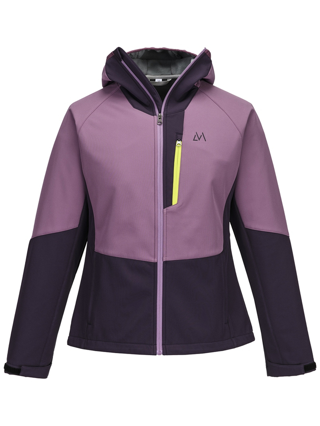 Damen-Softshelljacke mit angeschlossener Kapuze, wasserdicht, wasserabweisend, winddicht, atmungsaktiv, Outdoor-Wanderjacke